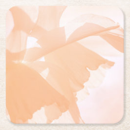 ピーチファズ抽象芸術フローラ紙コースター スクエアペーパーコースター