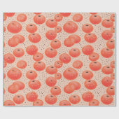 ピーチファズ抽象芸術ボタニカルフルーティパターン10 ラッピングペーパー (フラット)