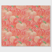 ピーチファズ抽象芸術ボタニカルフルーティパターン11 ラッピングペーパー (フラット)