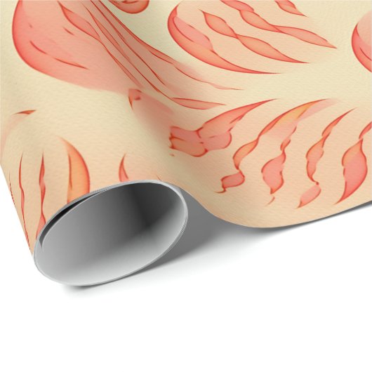 ピーチファズ抽象芸術ボタニカルフルーティパターン12 ラッピングペーパー (ロールコーナー)