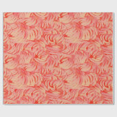 ピーチファズ抽象芸術ボタニカルフルーティパターン14 ラッピングペーパー (フラット)