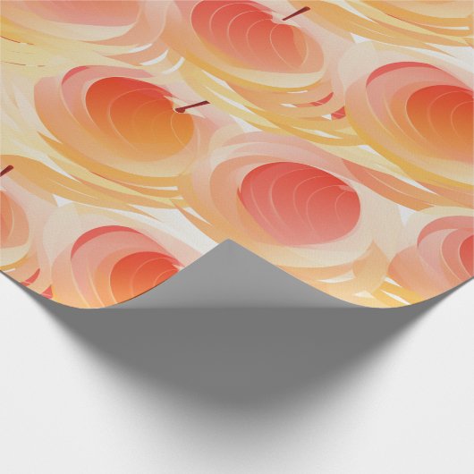 ピーチファズ抽象芸術ボタニカルフルーティパターン15 ラッピングペーパー (角)