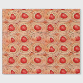 ピーチファズ抽象芸術ボタニカルフルーティパターン16 ラッピングペーパー (フラット)