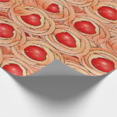 ピーチファズ抽象芸術ボタニカルフルーティパターン16 ラッピングペーパー (角)