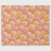 ピーチファズ抽象芸術ボタニカルフルーティパターン17 ラッピングペーパー (フラット)