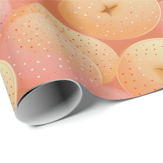 ピーチファズ抽象芸術ボタニカルフルーティパターン17 ラッピングペーパー (ロールコーナー)