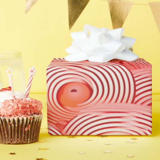 ピーチファズ抽象芸術ボタニカルフルーティパターン19 ラッピングペーパー (誕生日パーティー)