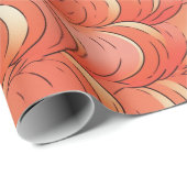 ピーチファズ抽象芸術ボタニカルフルーティパターン1 ラッピングペーパー (ロールコーナー)