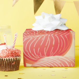 ピーチファズ抽象芸術ボタニカルフルーティパターン4 ラッピングペーパー