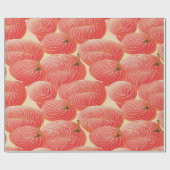 ピーチファズ抽象芸術ボタニカルフルーティパターン4 ラッピングペーパー (フラット)