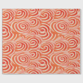 ピーチファズ抽象芸術ボタニカルフルーティパターン5 ラッピングペーパー (フラット)