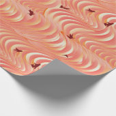 ピーチファズ抽象芸術ボタニカルフルーティパターン6 ラッピングペーパー (角)