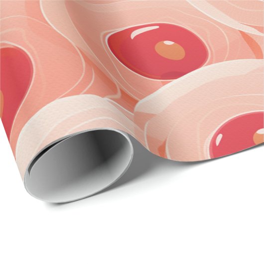 ピーチファズ抽象芸術ボタニカルフルーティパターン7 ラッピングペーパー (ロールコーナー)