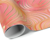 ピーチファズ抽象芸術植物果実パターン3 ラッピングペーパー (ロールコーナー)