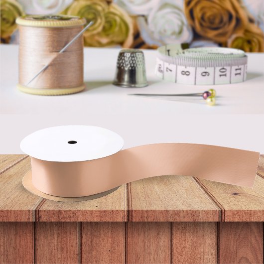 ピーチファズ無地のカラーシンプルミニマル サテンリボン