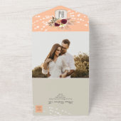 ピーチファズ素朴ストリングラ結婚イト オールインワン招待状 (外側)