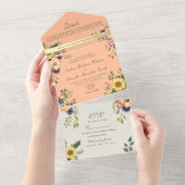 ピーチファズ結婚ス オールインワン招待状 (貼ってはがせる)