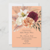 ピーチファズ結婚式招待状 招待状 (正面)