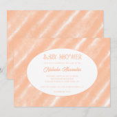 ピーチファズ カラー 水彩 アブストラクト パターン 招待状 (正面/裏面)