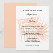 ピーチファズ パームツリー トロピカルリーフ クラシック ウェディング 招待状 (正面/裏面)