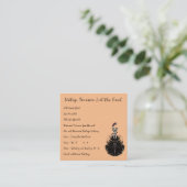 ピーチファッションヴィンテージガールレトロヴィンテージドレス スクエア名刺 (スタンド正面)