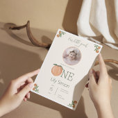 ピーチファースト誕生日かわいい水色 招待状