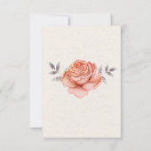 ピーチフェアリーグリッター葉バラRSVP返信 出欠カード (裏面)