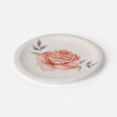 ピーチフェアリータレグリッターバラ葉ブライダルシャワー ペーパープレート (アングル)