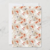 ピーチフェミニンレッドホワイトフローラ 招待状 (裏面)