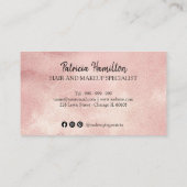 ピーチフォイルメイクアップアーティストヘアサロンロイヤリティカード 名刺 (裏面)
