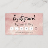 ピーチフォイルメイクアップアーティストヘアサロンロイヤリティカード 名刺 (正面)