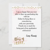 ピーチフォト卒業サンキューカード 招待状 (裏面)