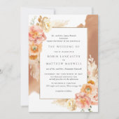 ピーチフォーマルフローラテラコッタウォーター結婚カラー 招待状 (正面)