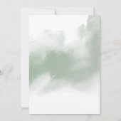 ピーチフォーマル赤面フローラセージ水の色結婚の 招待状 (裏面)