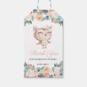 ピーチフクロウありがとうメッセージカード ギフトタグ (正面)
