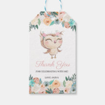 ピーチフクロウありがとうメッセージカード