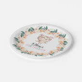 ピーチフクロウバースデーパーティープレート ペーパープレート (アングル)