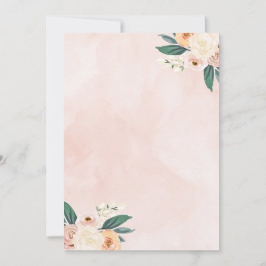 ピーチフクロウファースト誕生日招待状 招待状 (裏面)