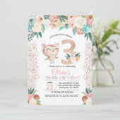 ピーチフクロウ第3誕生日招待状 招待状 (スタンド正面)