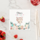 ピーチフクロウ誕生日ナプキンス スタンダードカクテルナプキン (インサイチュ)