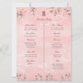 ピーチフラズダブルシイ中国の結婚式 プログラム (裏面)