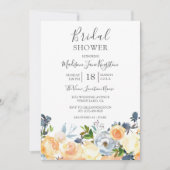 ピーチフラワーかわいらしズ春ブライダルシャワー招待状 招待状 (正面)