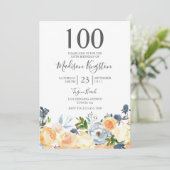 ピーチフラワーかわいらしズ100thバースデーパーティー招待状 招待状 (スタンド正面)