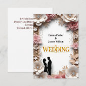 🌺ピーチフラワーの春の結婚式 💐 エンクロージャーカード (正面/裏面)