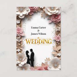 🌺ピーチフラワーの春の結婚式 💐 エンクロージャーカード
