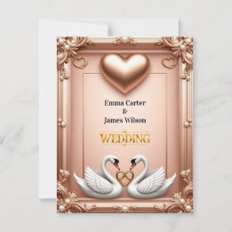 🌺ピーチフラワーの春の結婚式 💐 出欠カード
