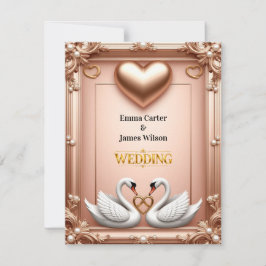 🌺ピーチフラワーの春の結婚式 💐 出欠カード