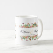 ピーチフラワーの結婚記念日ギフト コーヒーマグカップ (正面右)