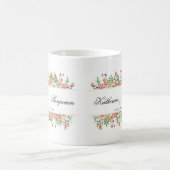 ピーチフラワーの結婚記念日ギフト コーヒーマグカップ (中央)