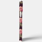 ピーチフラワーオンパープルダイアモンズモノグラム Case-Mate iPhoneケース (裏面 / 右)